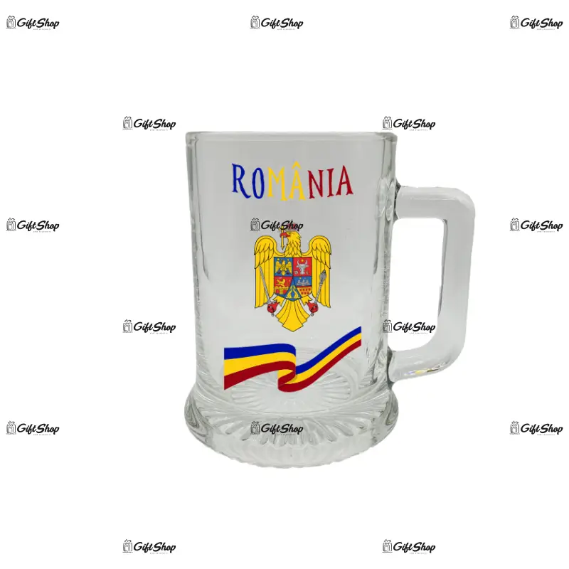 Stema romania, halba cu mesaj